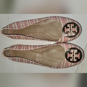 Tory Burch Red Striped Women's Flats